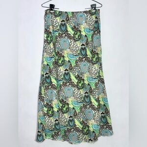 Rene Margo A-Line Midi Maxi Paisley Skirt Large